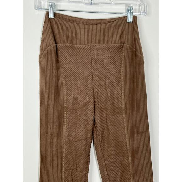NWT Area Stars Brown Stretchy Soft Textured Bell Bottoms Leggings Pants Size XS - Picture 2 of 9